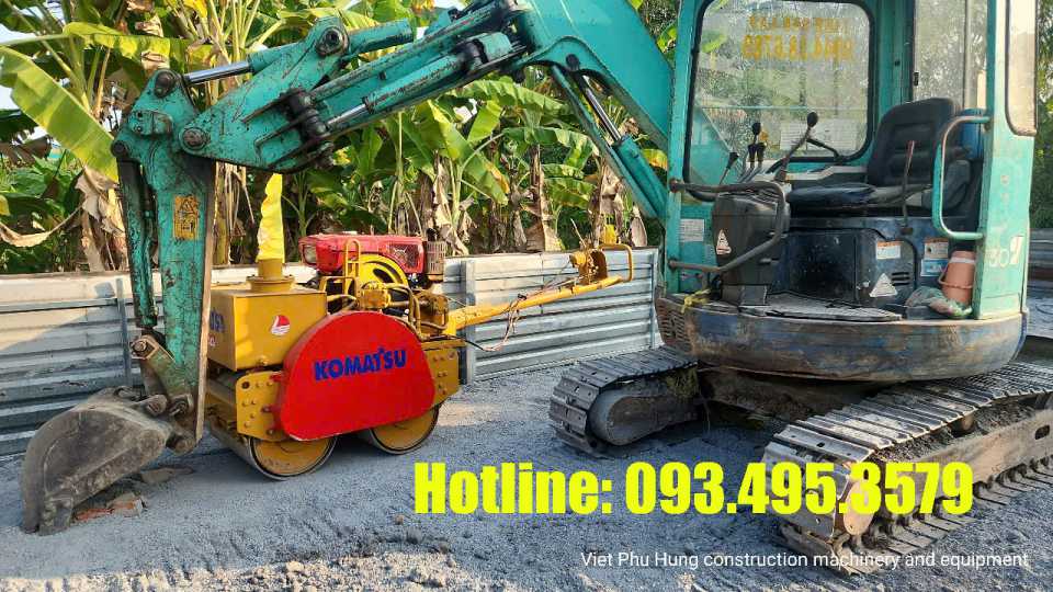 Máy lu dắt tay cho thuê bàn giao tại công trình thi công